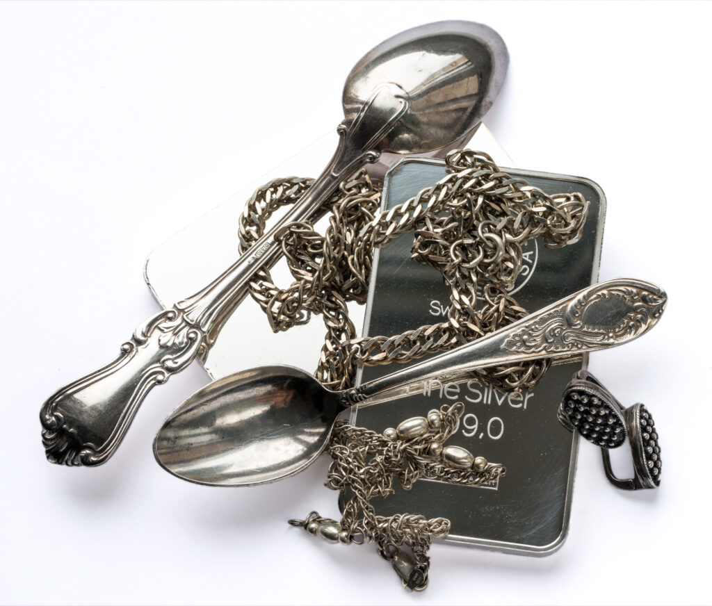 Silverware isolated on a white background.