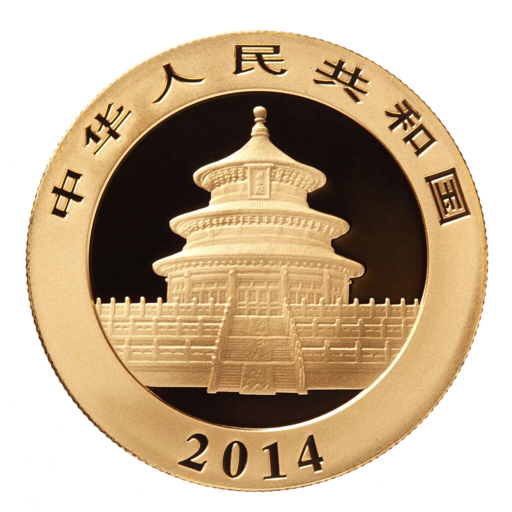 Chinese gold panda coin